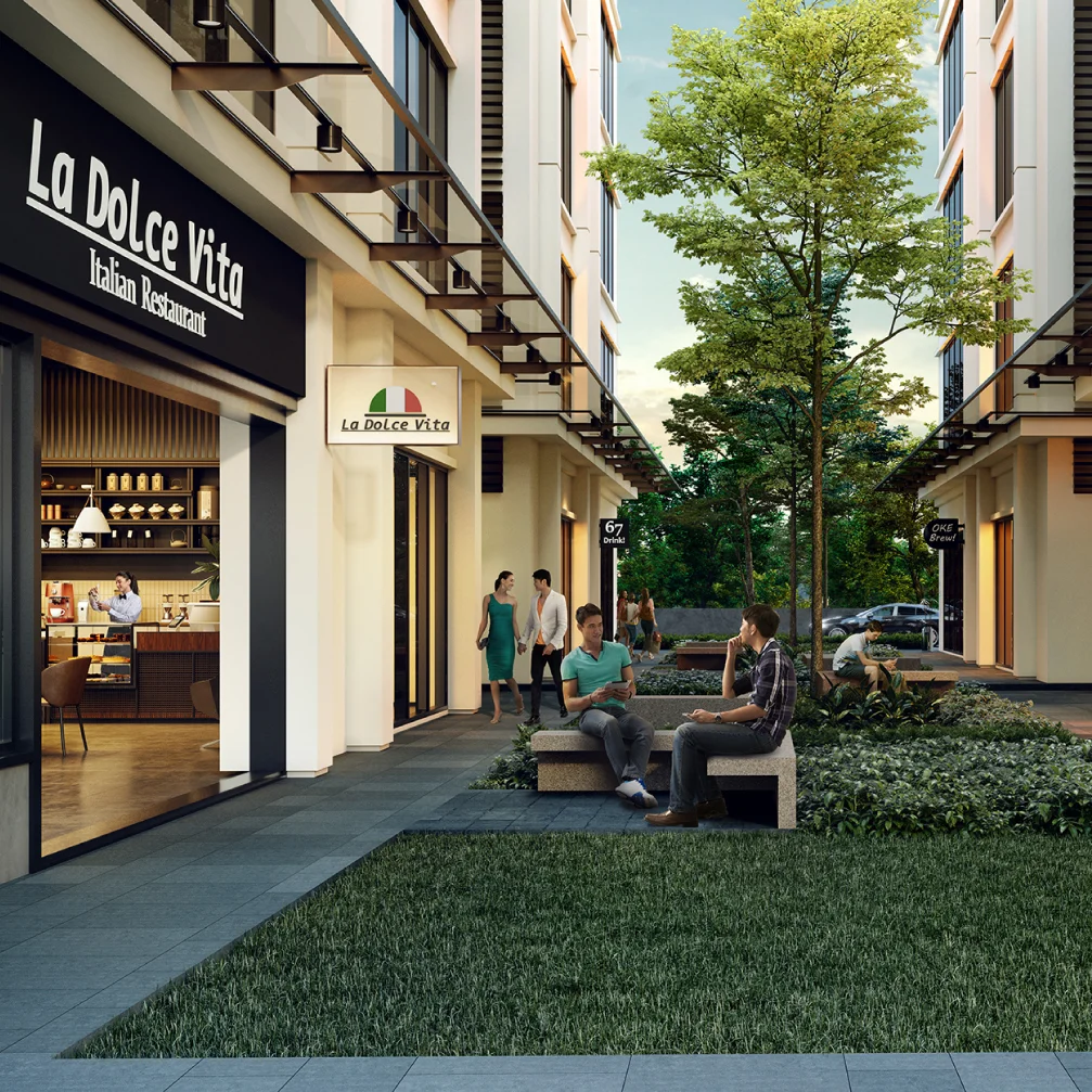 Dinner by the green — artist's impression